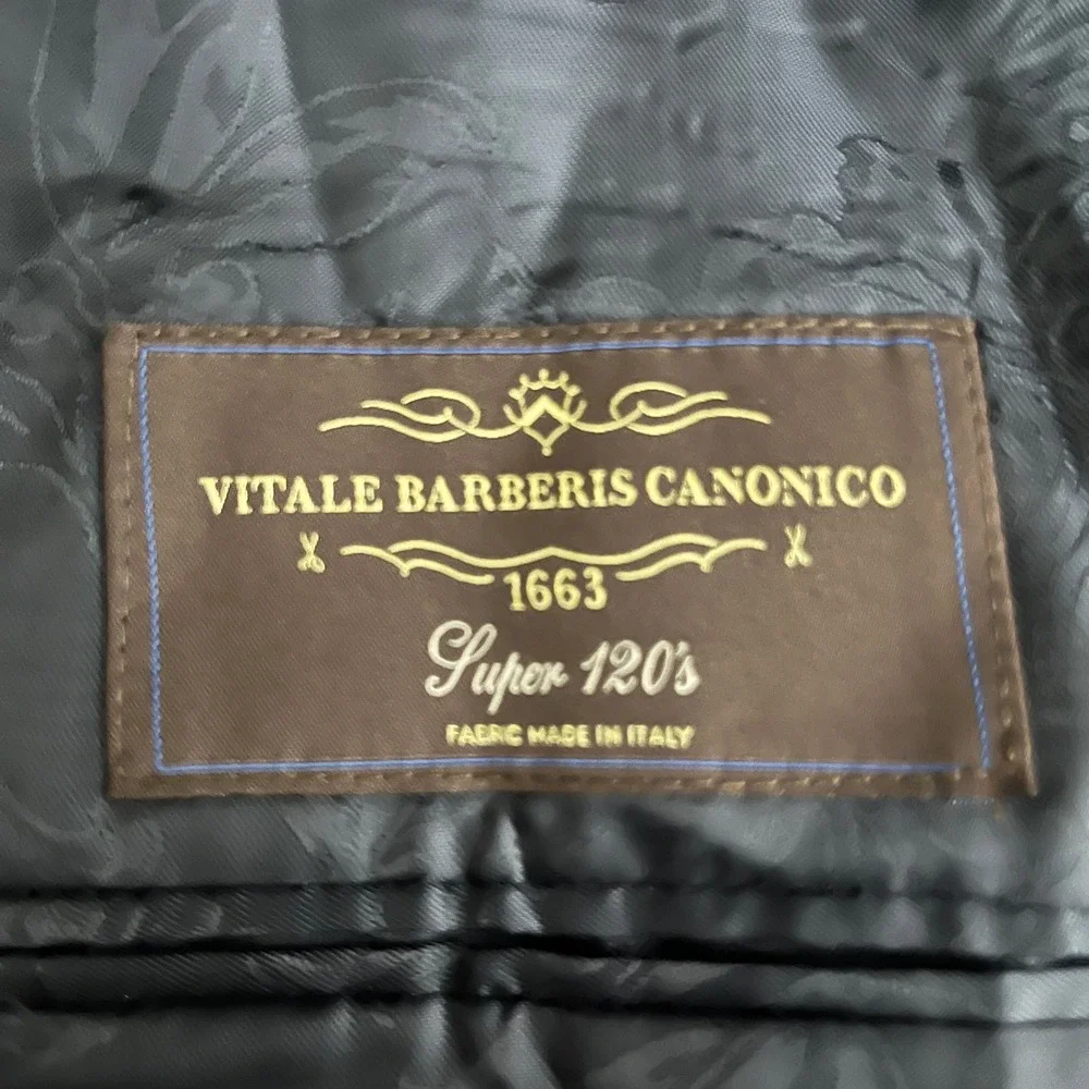 Jos A Bank Suit Mens 44R 40W Navy Pinstripe Reserve Liberty VBC Super 120s